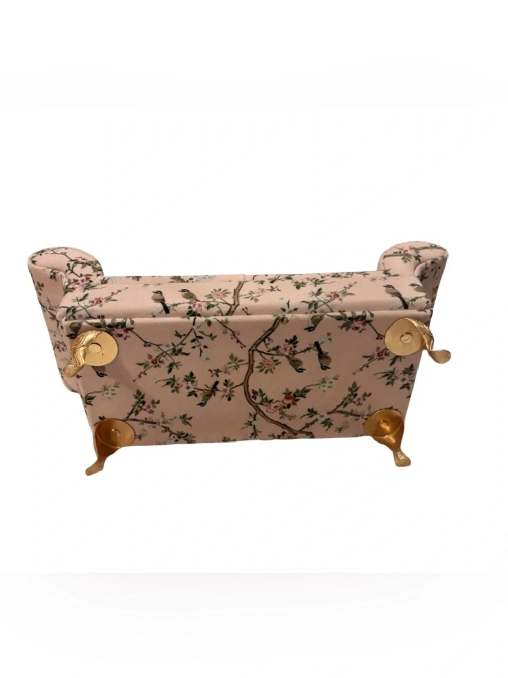 New Miniature Pink Floral Doll Sofa Jewelry Box